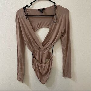Forever 21 bodysuit tan medium